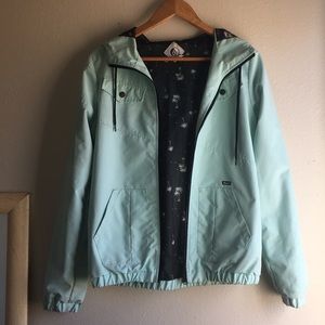 Mint green Volcom windbreaker size Small